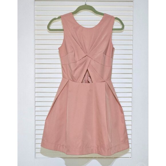 Nasty Gal Women's Blush Pink Knot Cut Out Skater Mini Dress Size XXS 2440 - Picture 13 of 15